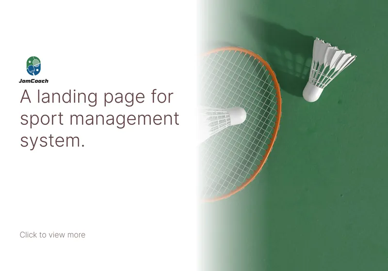 JomCoach Sport Management System Landing Page